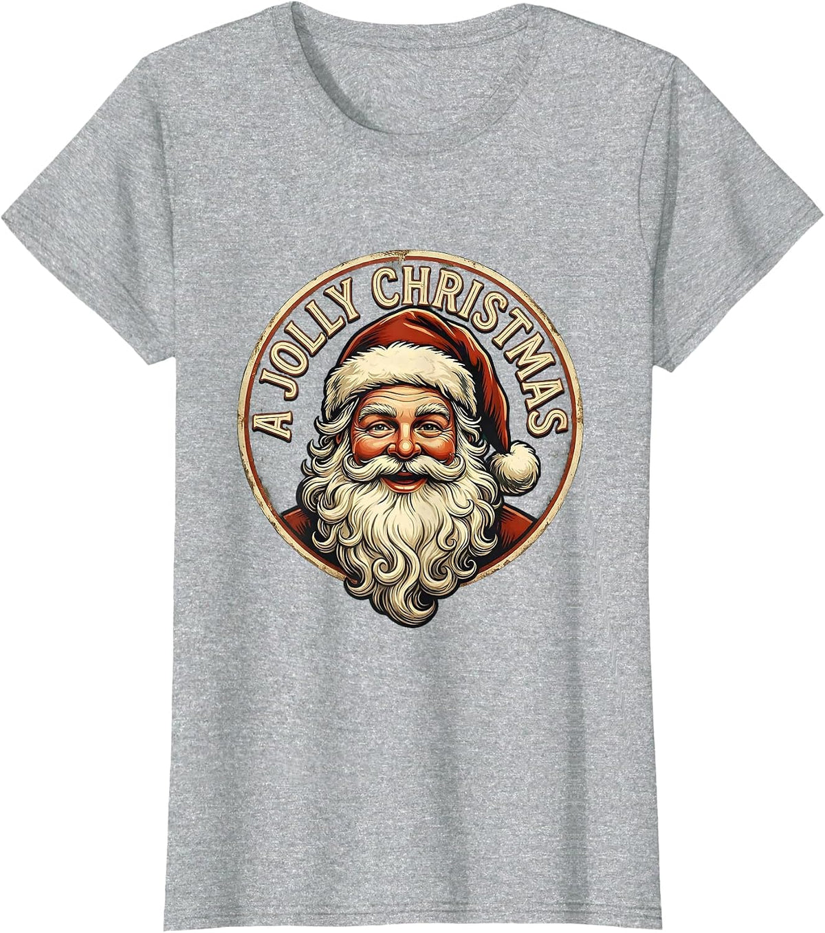 A Jolly Christmas Vintage Santa Claus Face Old Fashioned T-Shirt - Heather Grey