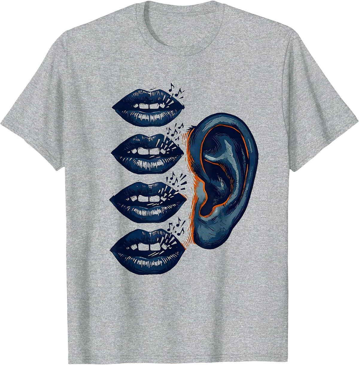Men's Child Speech Sound Awareness Linocut SLP Gift T-Shirt - Heather Grey