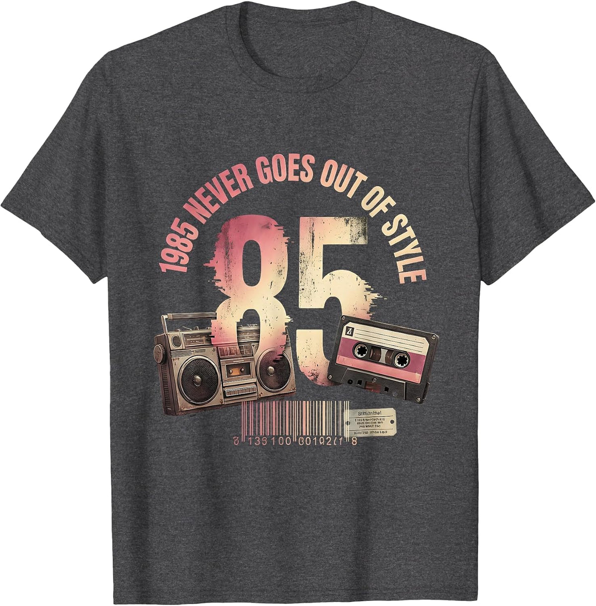 1985 Never Goes Out of Style Vintage Birthday T-Shirt - Dark Heather Grey