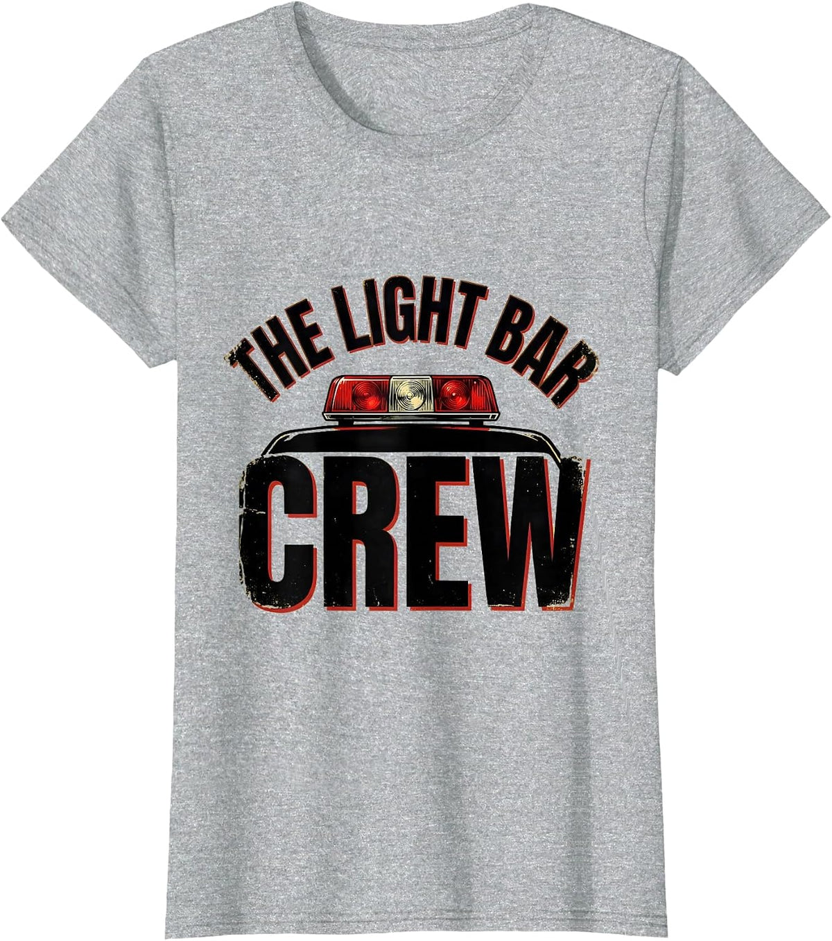 Women's THE LIGHT BAR CREW Vintage Firefighter Humor Fireman Gift T-Shirt - Heather Grey