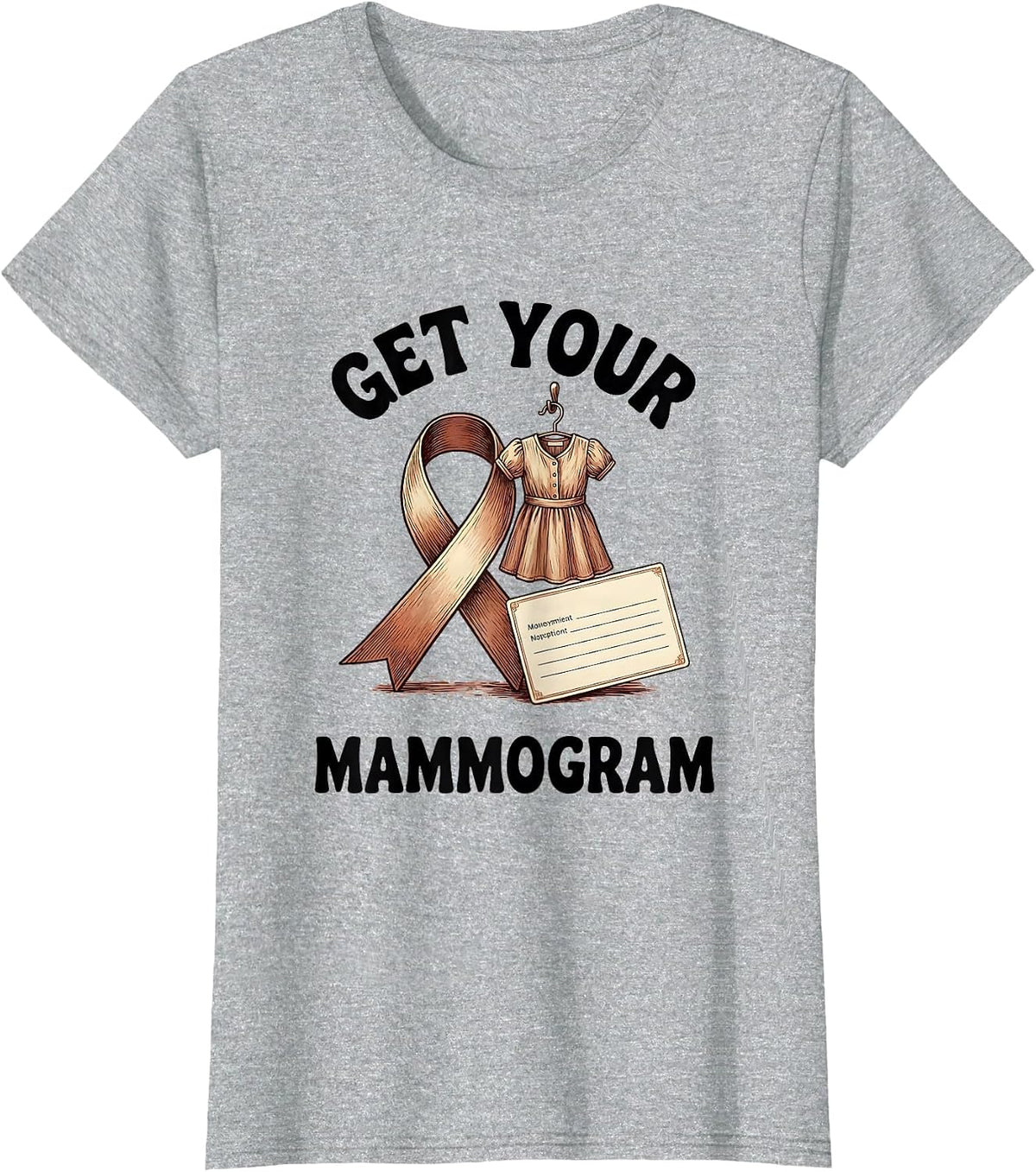 Get Your Mammogram Bold Medical Imaging Tech Occupational T-Shirt - Heather Grey