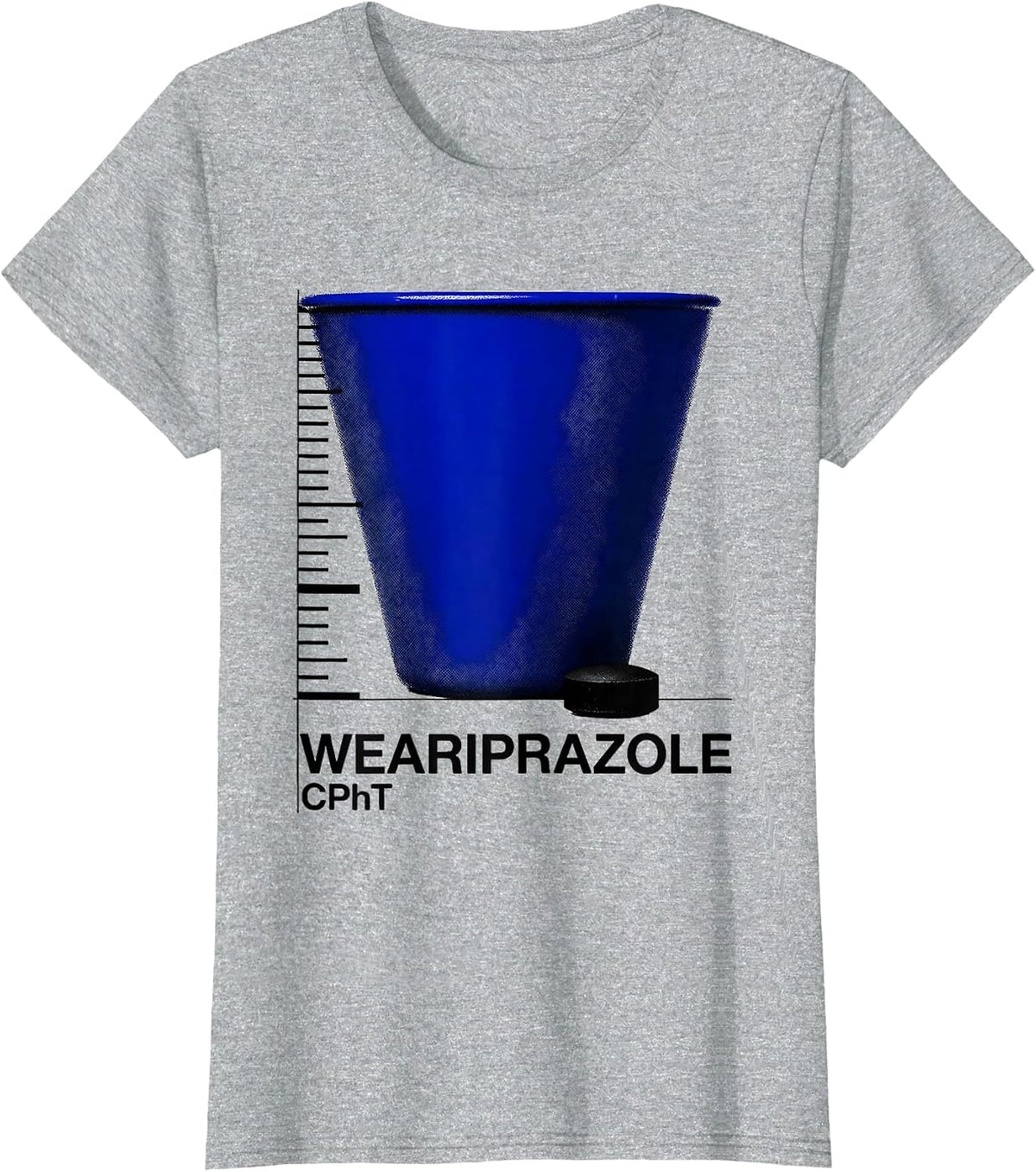 Women's Weariprazole, CPhT Funny Pharmacy Tech Humor Gift T-Shirt - Heather Grey