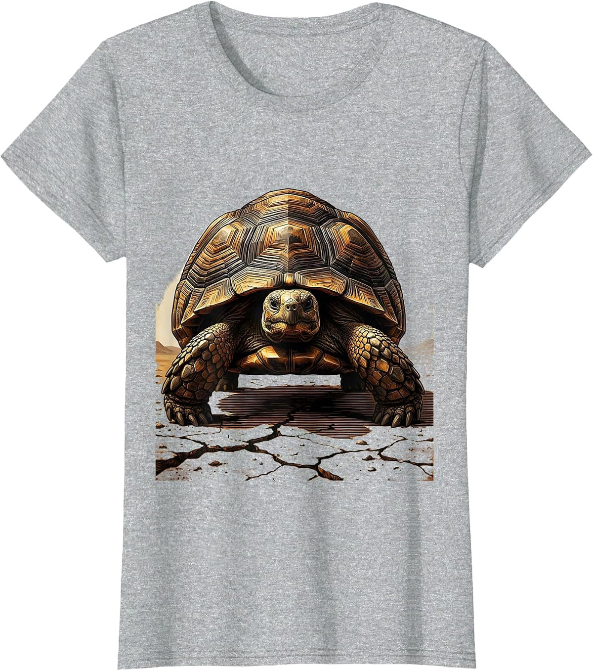 Tortoise Desert Journey Graphic Tee T-Shirt - Heather Grey