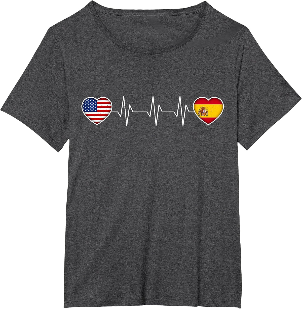 Spain & USA T-Shirt - Dark Heather Grey