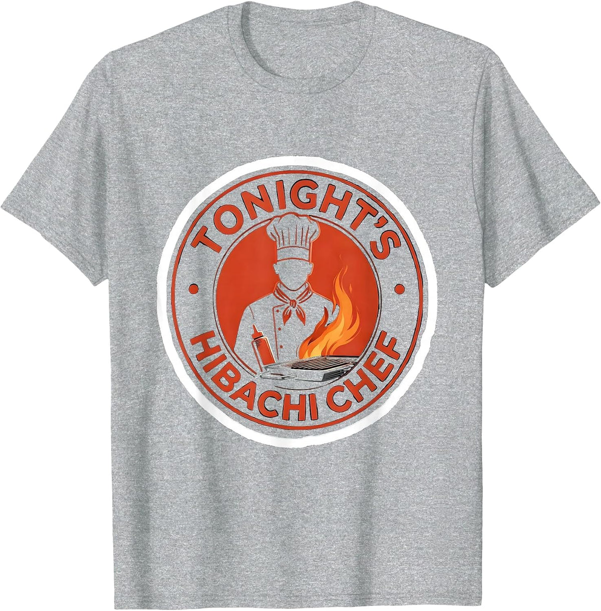 Men's Tonight's Hibachi Chef Funny Halloween Costume Party T-Shirt - Heather Grey