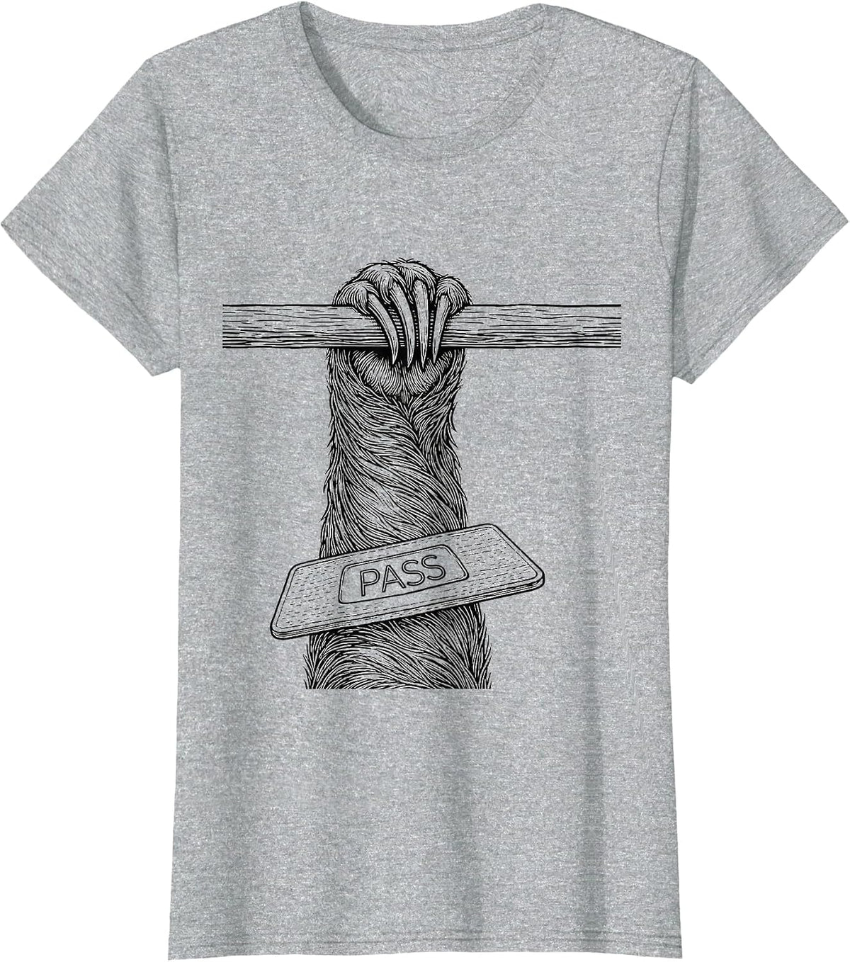 Women's Pass Funny Sloth Lover Humor Animal Affinity Gift T-Shirt - Heather Grey