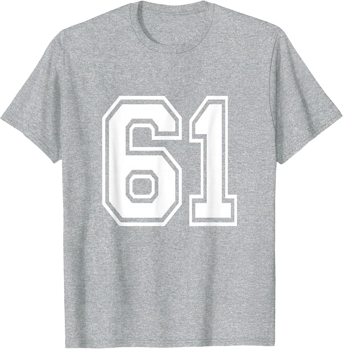 Number 61 Varsity Sports Team Jersey 61st Birthday 60 Years T-Shirt - Heather Grey