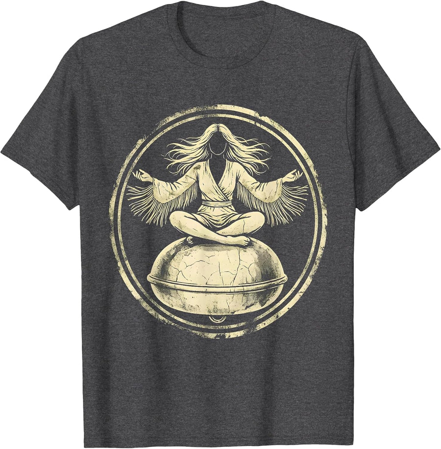 Men's Cowbell Sitter Funny Cow Lover Graphic Design T-Shirt - Dark Heather Grey