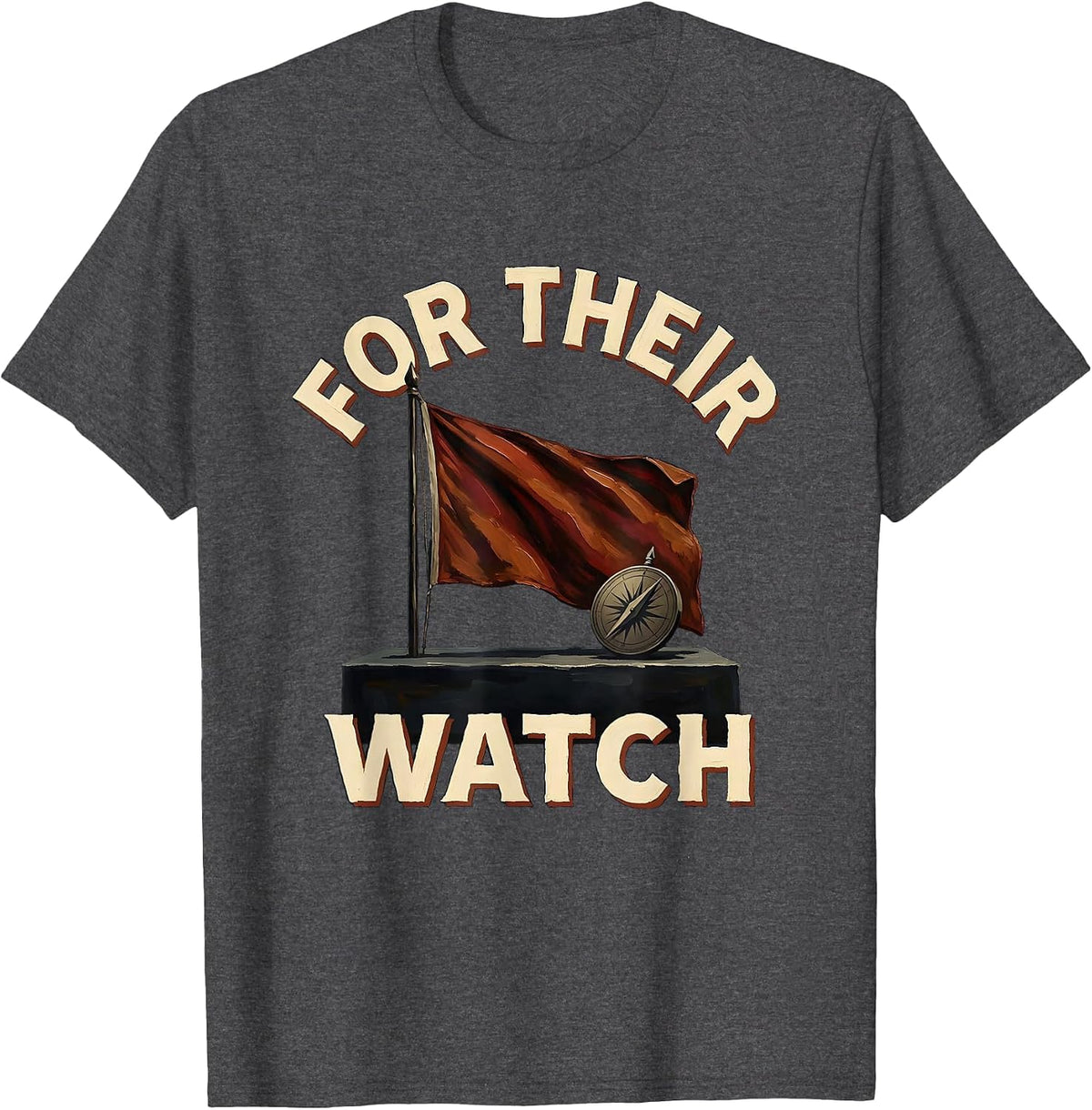 For Their Watch Patriotic Vintage Memorial Day T-Shirt - Dark Heather Grey