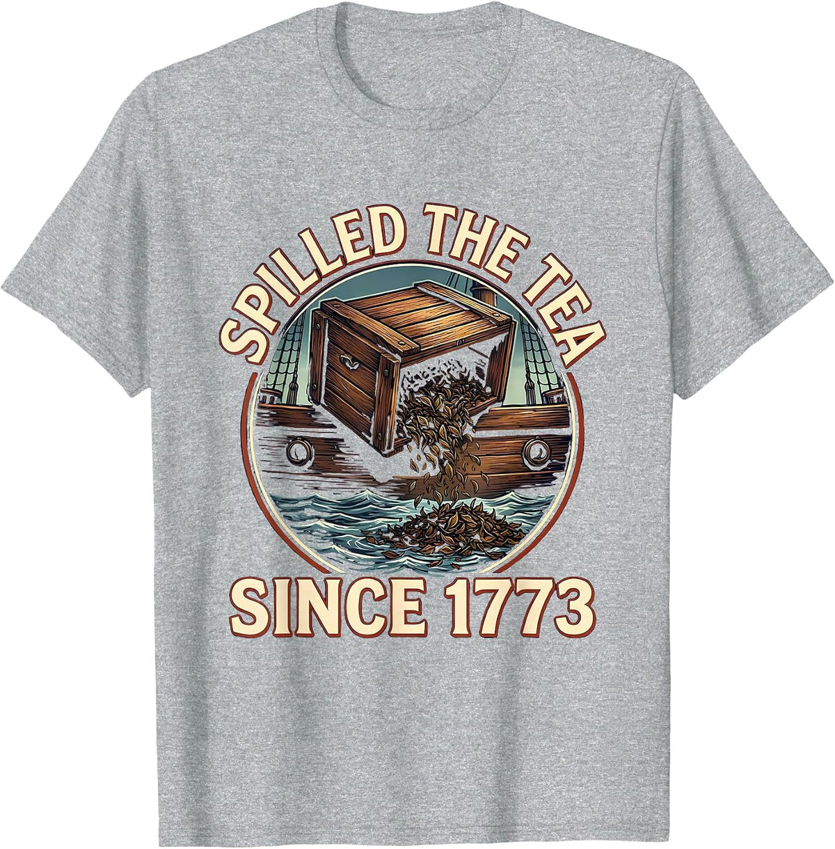 Men's Spilled The Tea Since 1773 Funny History Teacher US History T-Shirt - Heather Grey