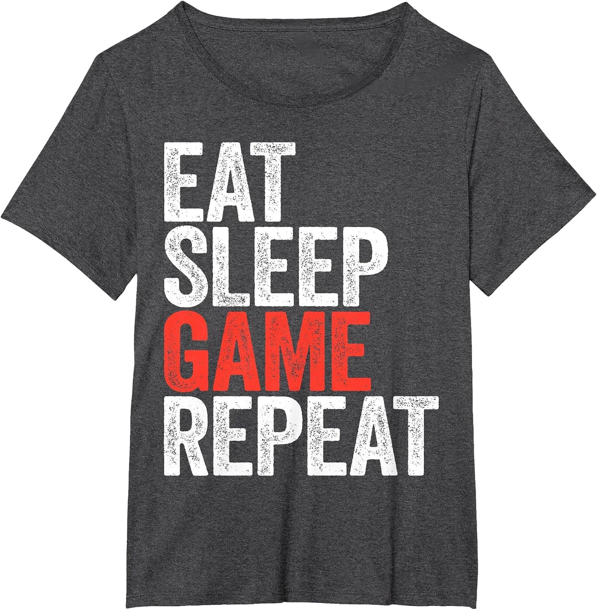 Eat Sleep Game Repeat Shirt Men Women Kids Video Gamer T-Shirt - Dark Heather Grey