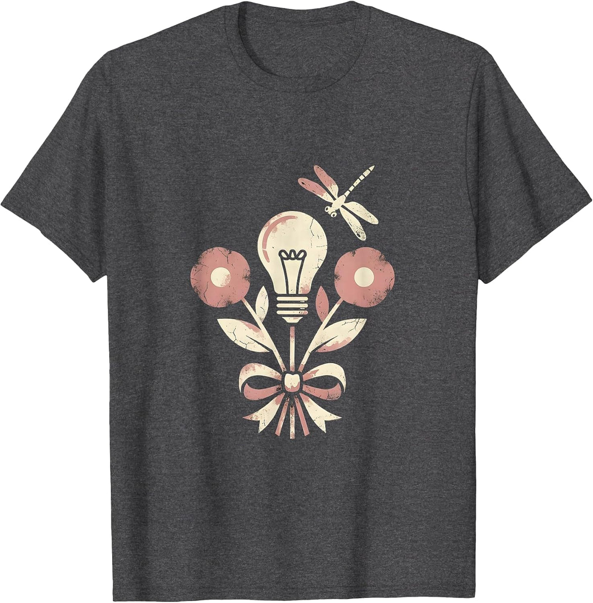 Labor Day Electrician Wiring Light Bulb Graphic T-Shirt - Dark Heather Grey