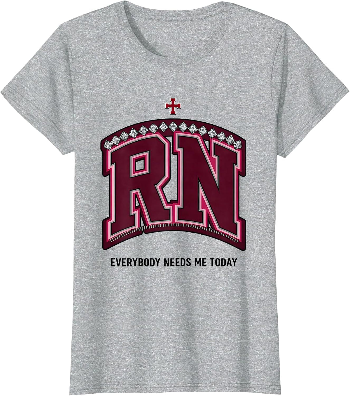 Everybody Needs Me Today School Nurse Design T-Shirt - Heather Grey