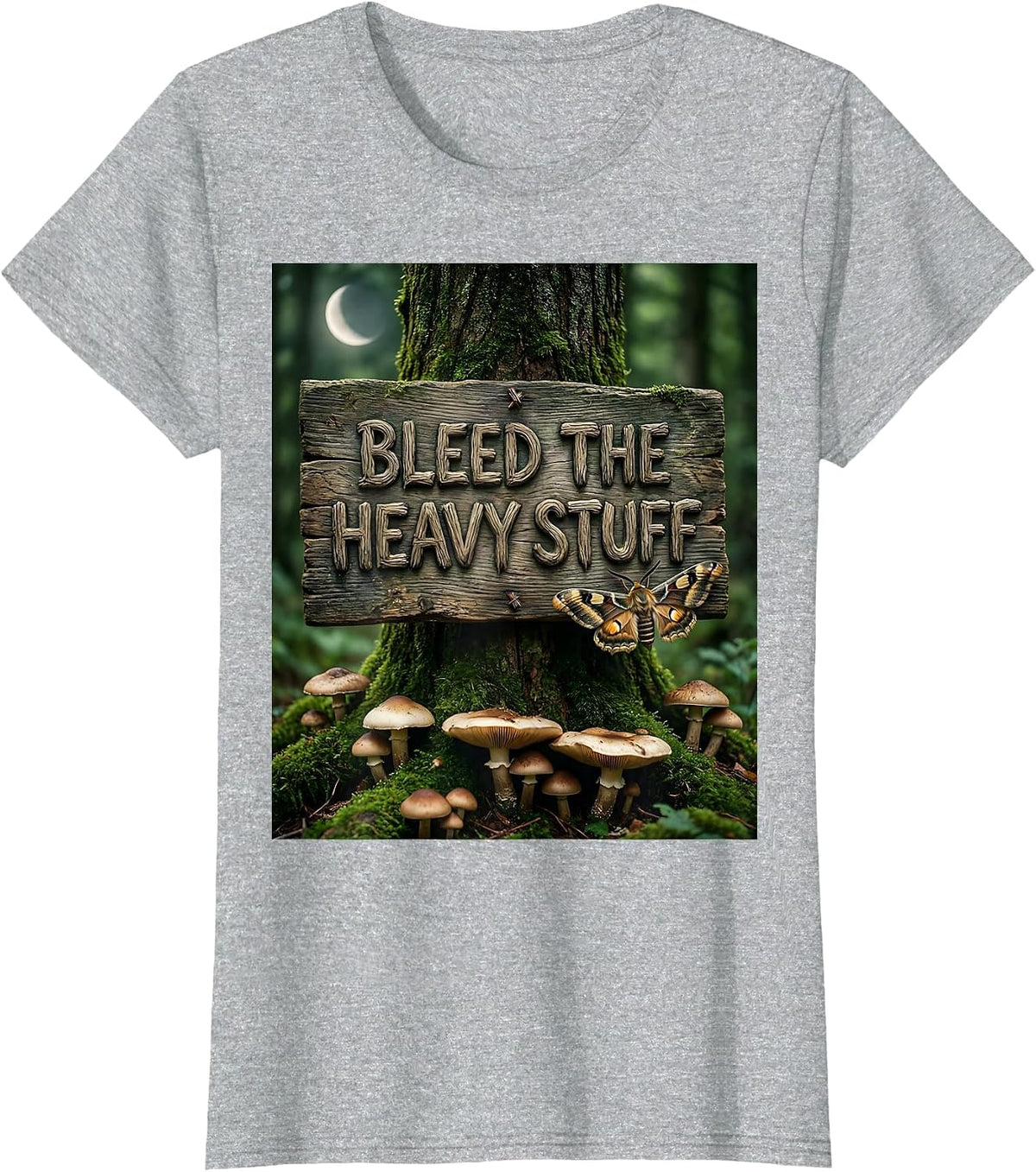 Bleed the Heavy Stuff Metal Band Graphic Design T-Shirt - Heather Grey