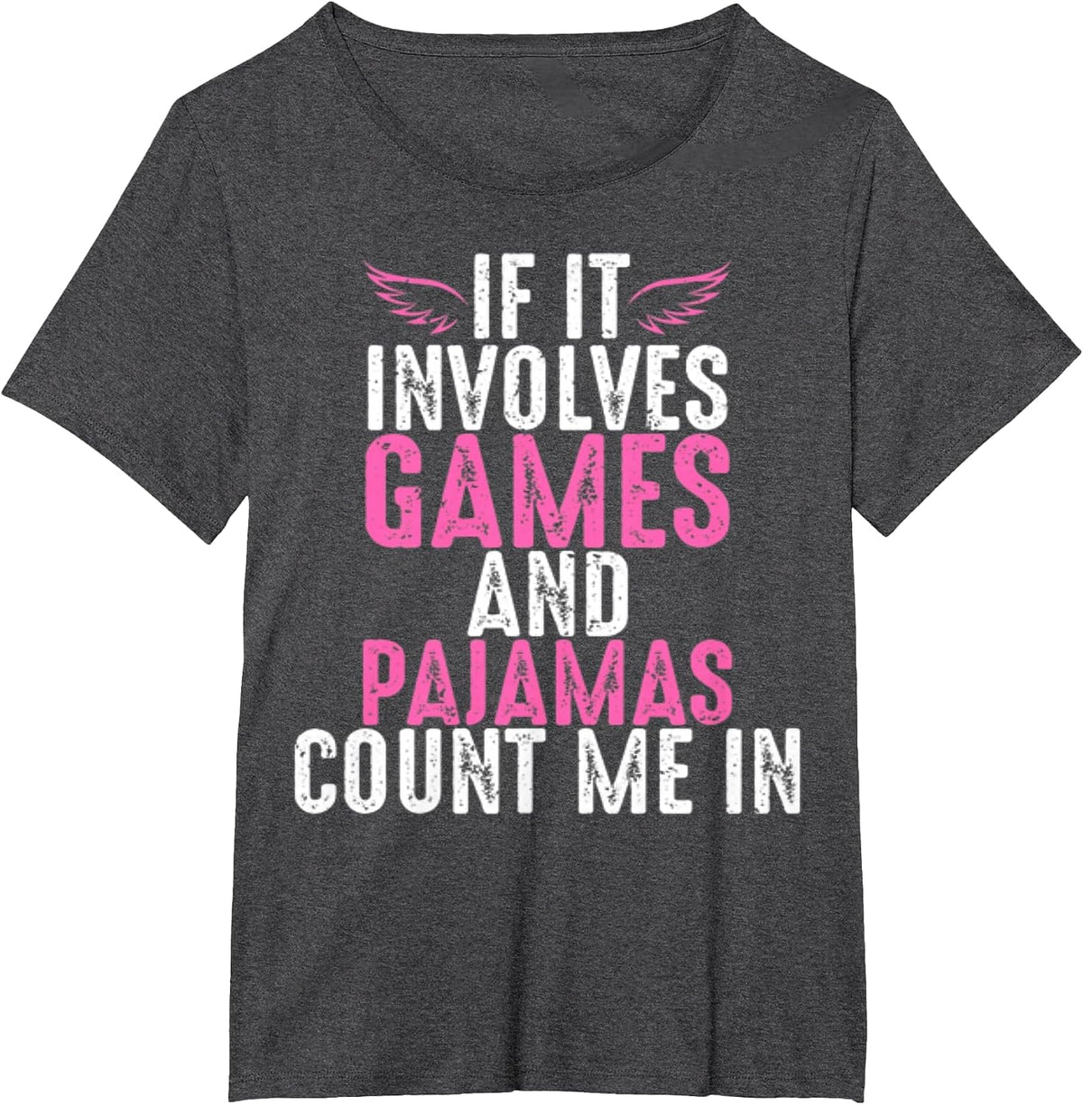 Funny Board Games and Pajamas T-Shirt - Dark Heather Grey