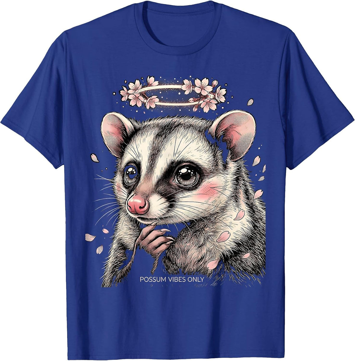 Men's Possum Vibes Only Funny Opossum Design T-Shirt - Royal Blue