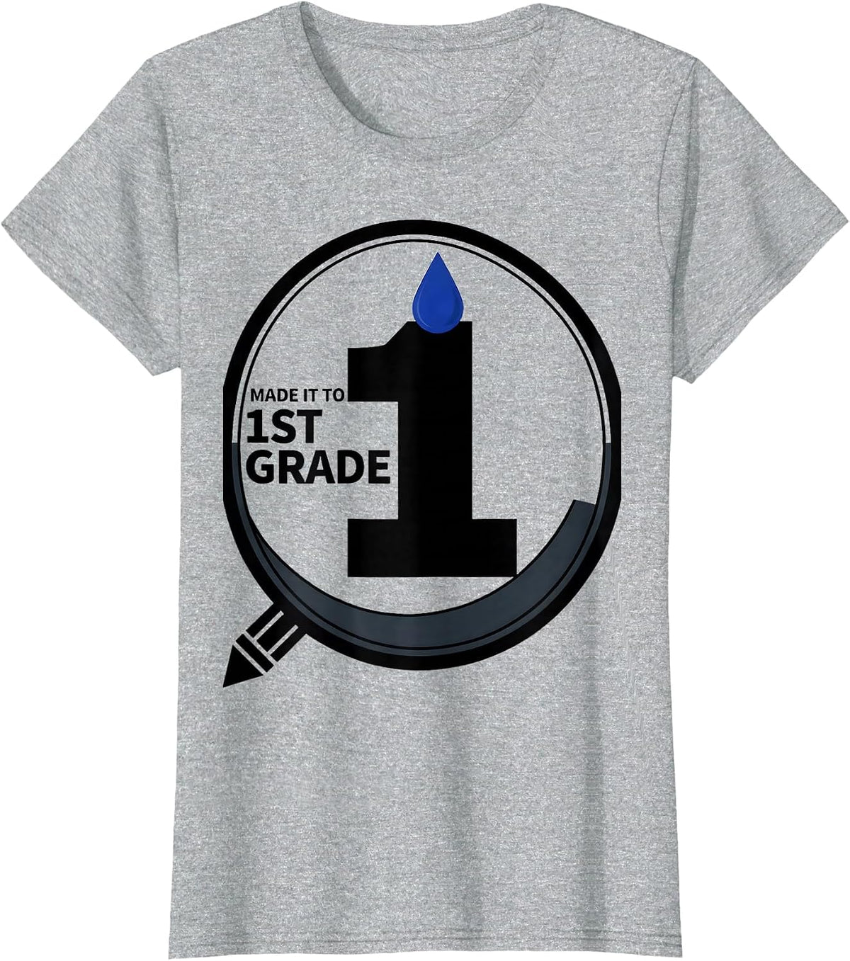 Made It To 1st Grade Groovy Back To School First Day of T-Shirt - Heather Grey