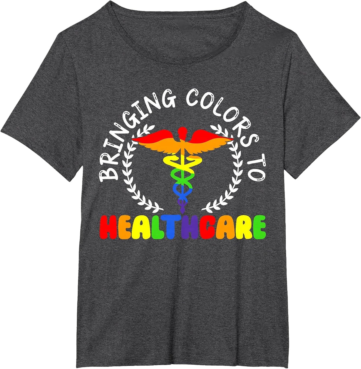 Nurse Gay Rainbow Pride March Medicine Ally Nursing T-Shirt - Dark Heather Grey