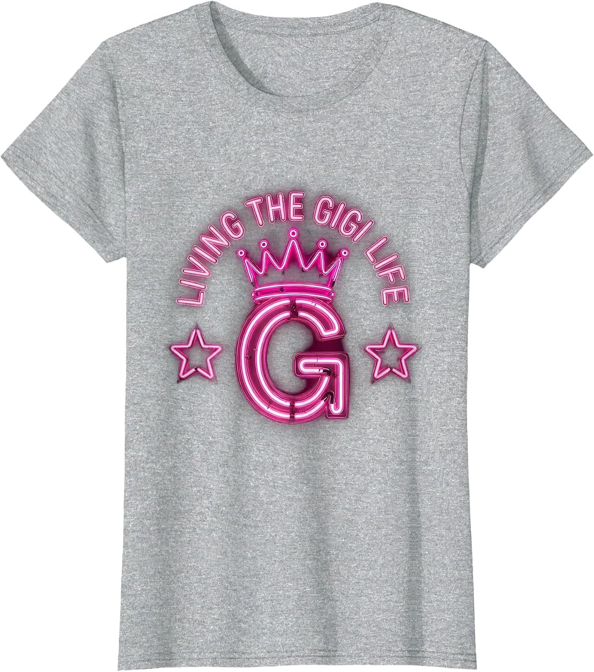 Living the Gigi Life Grandma Design T-Shirt - Heather Grey