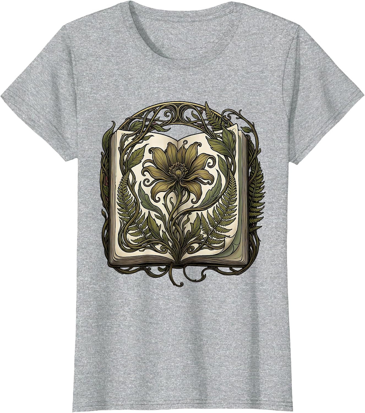 Art Teacher Botanical Sketchbook Illustration T-Shirt - Heather Grey