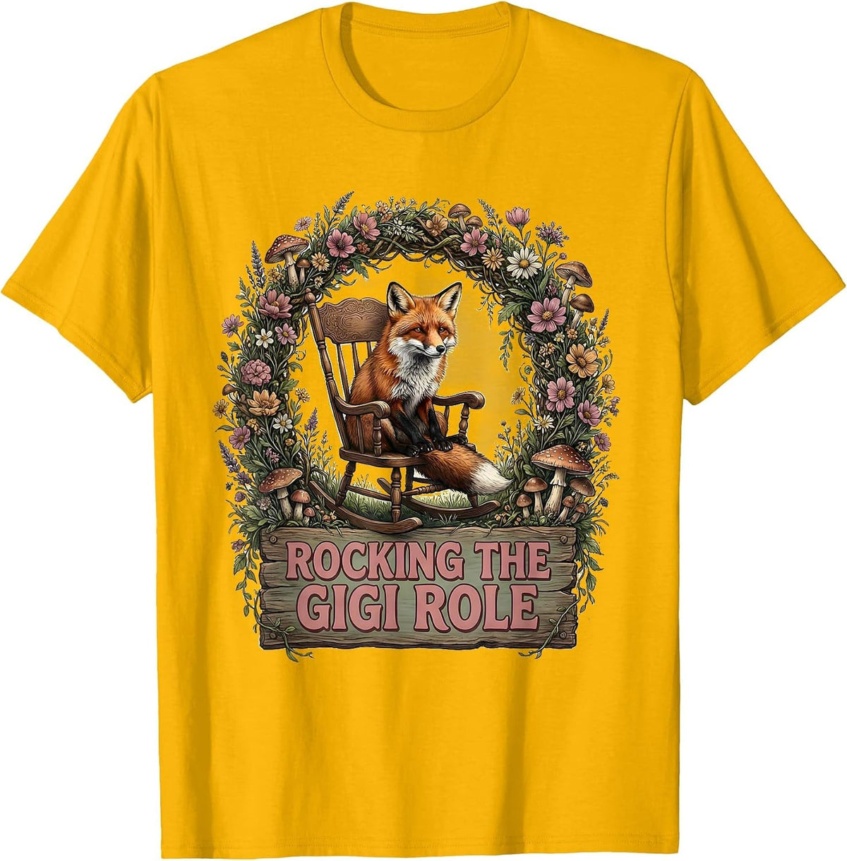 Rocking the Gigi Role Grandma Design T-Shirt - Golden Yellow