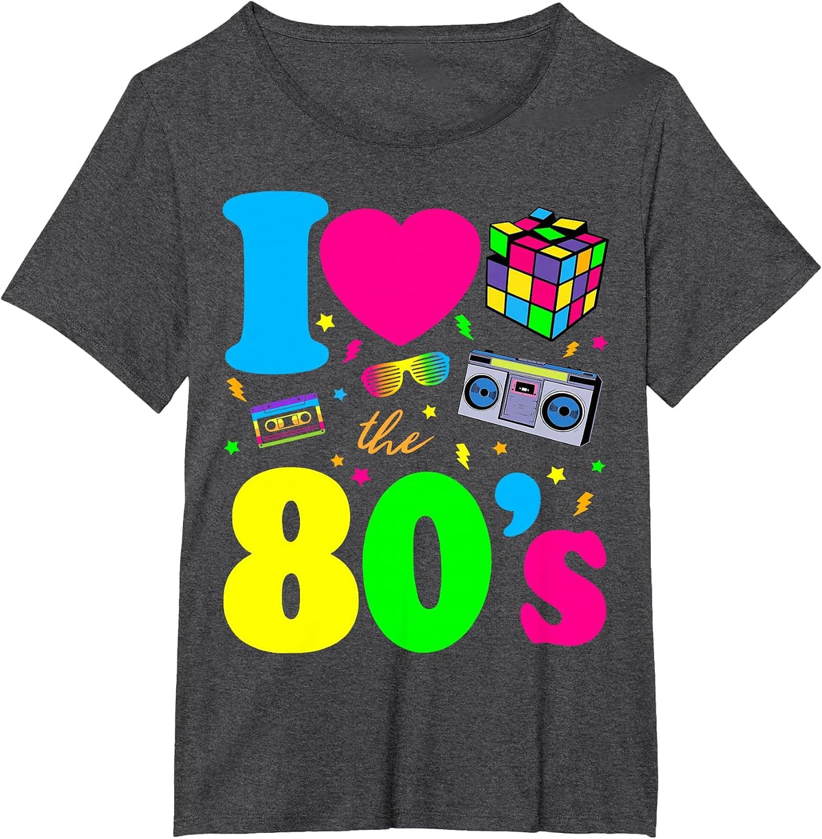 I Love The 80s Classic Nostalgia T-Shirt T-Shirt - Dark Heather Grey