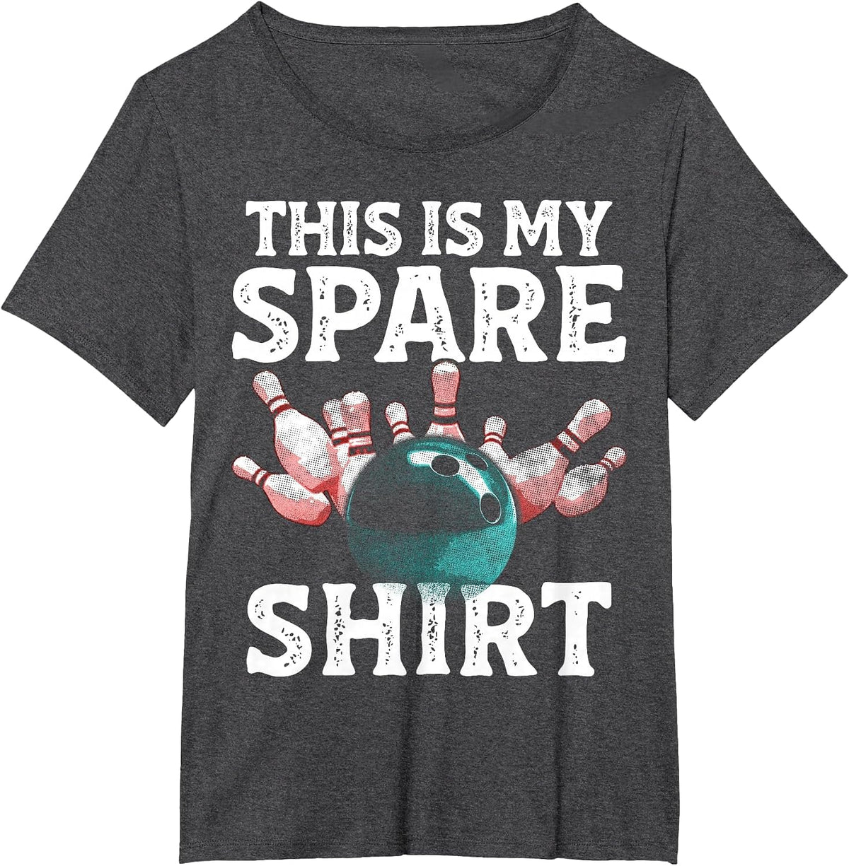 Vintage Funny Bowling Team This is My Spare Shirt Bowler T-Shirt - Dark Heather Grey
