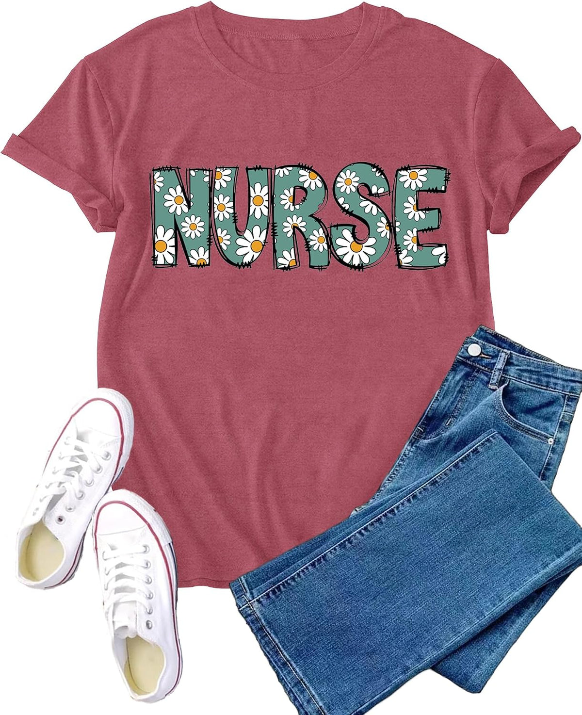 Nurse Shirt for Women Nursing Life T-Shirt Nurses Week Tee Tops - Pink