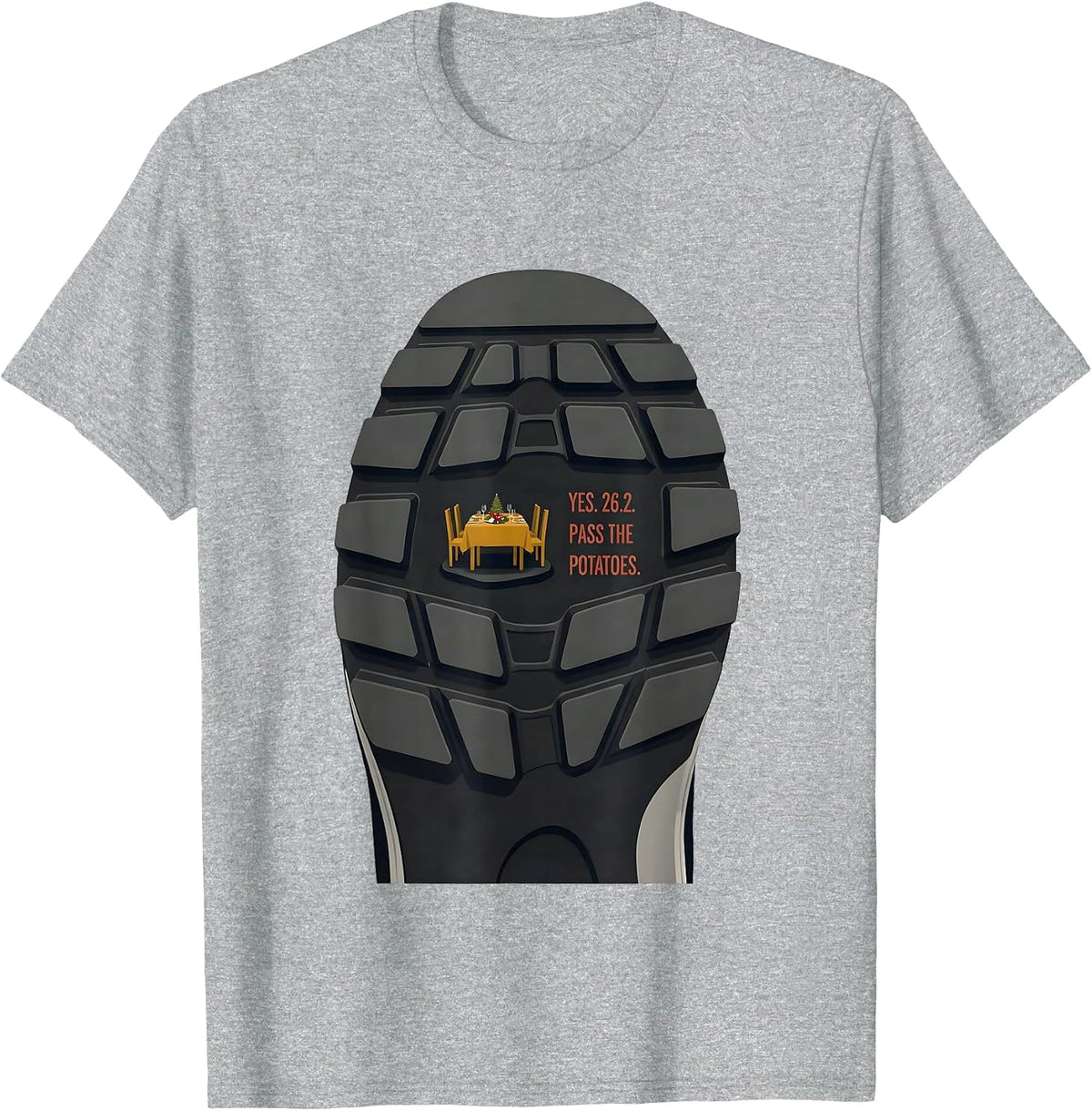 Men's Yes. 26.2. Pass The Potatoes Funny Runner Marathon Gift T-Shirt - Heather Grey