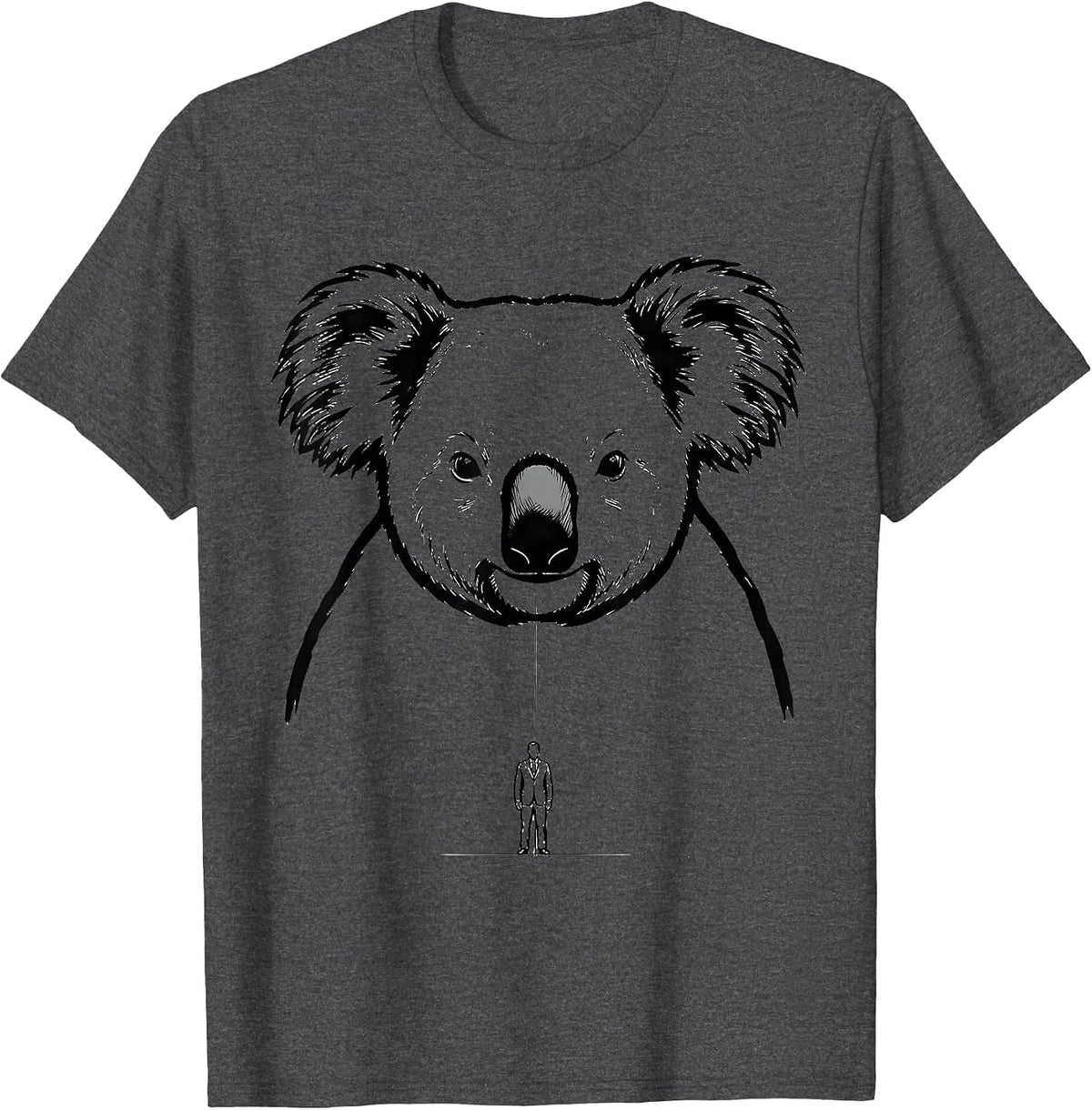Men's Koala Outline Animal Lover Australian Souvenir T-Shirt - Dark Heather Grey