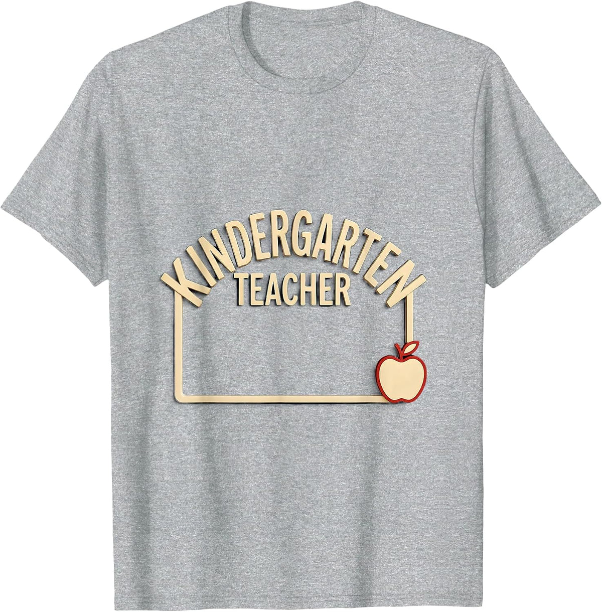 Men's Kindergarten Teacher Cute Pencil Apple Back To School T-Shirt - Heather Grey