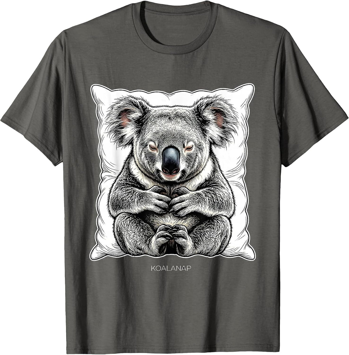 Koalanap Official Sleepshirt Cute Sleeping Koala Animal T-Shirt - Asphalt Grey