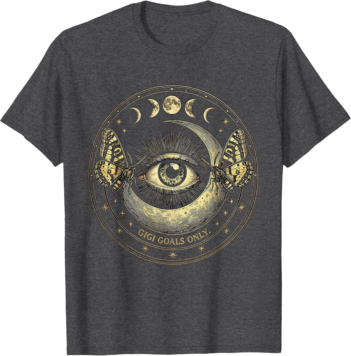 Gigi Goals Only Proud Grandma Design T-Shirt - Dark Heather Grey