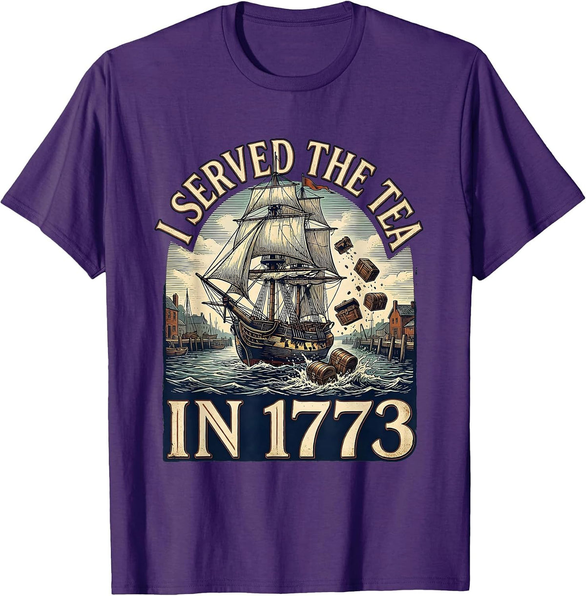 Men's I Served The Tea In 1773 Vintage History Teacher Funny 4th T-Shirt - Purple