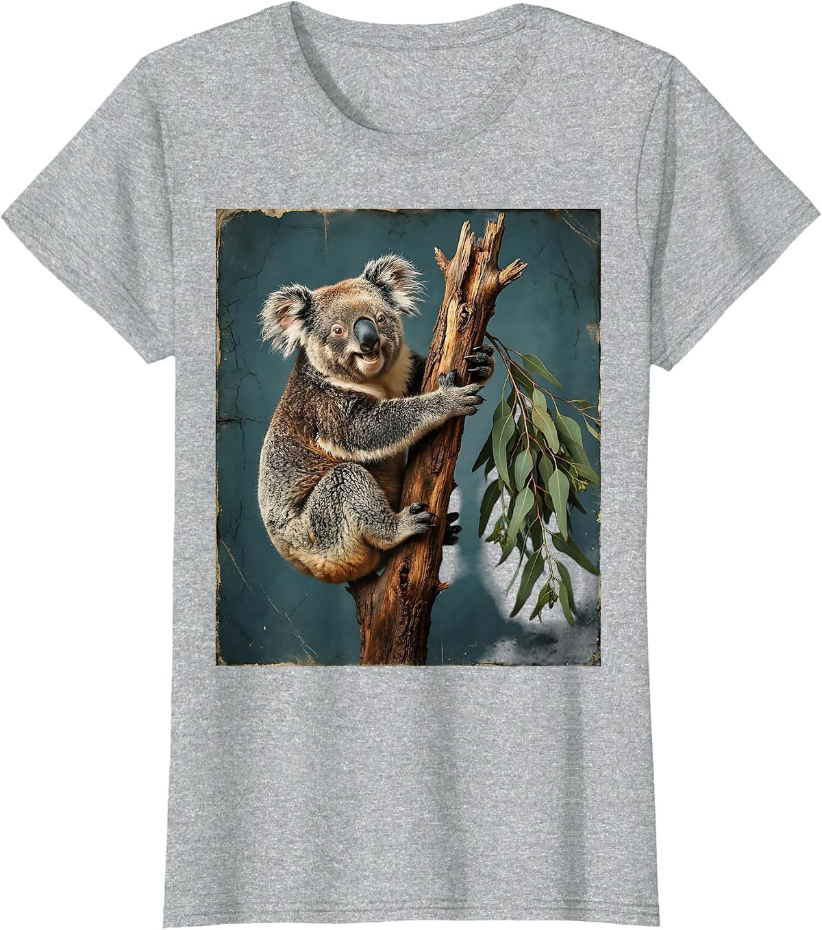 Women's Derpy Koala Hugging Wrong Tree Branch T-Shirt - Heather Grey