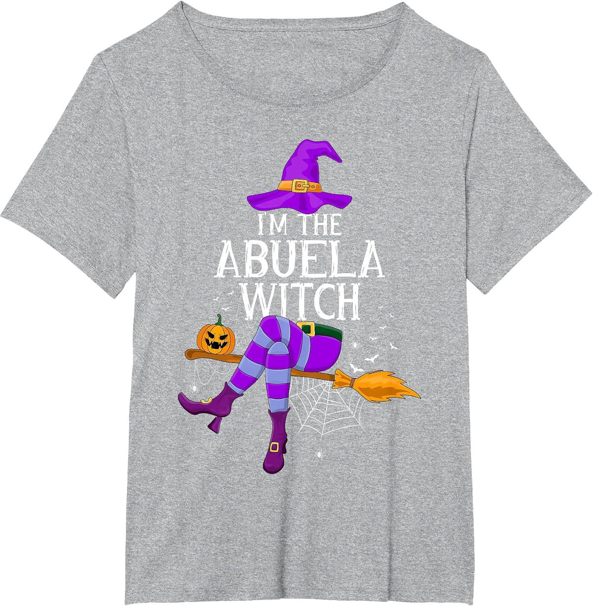 Matching Family Costume I'm The Abuela Witch Halloween T-Shirt - Heather Grey