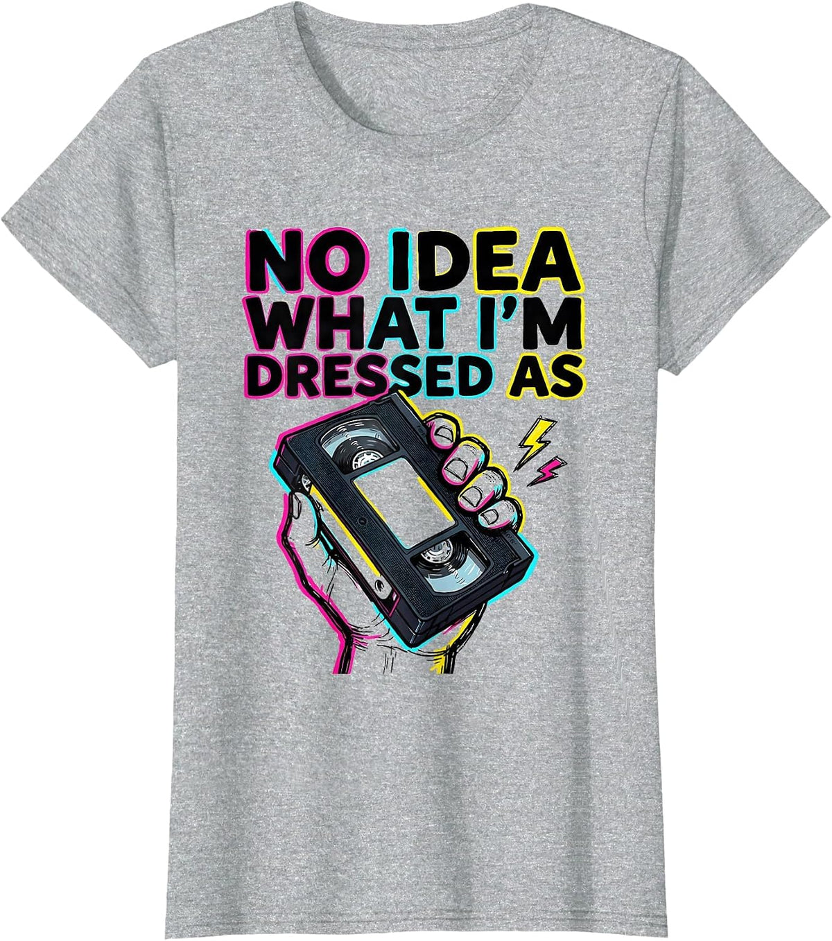 No Idea What I'm Dressed As Funny 80s Party Throwback T-Shirt - Heather Grey