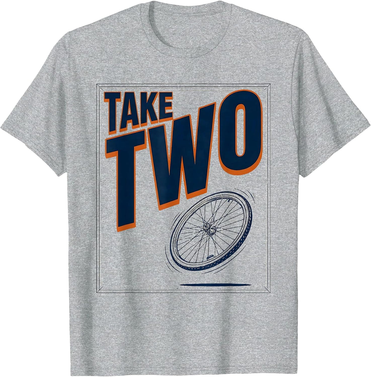 Men's Take Two Funny Bicycle Own Stunts Clumsy Injury Humor T-Shirt - Heather Grey