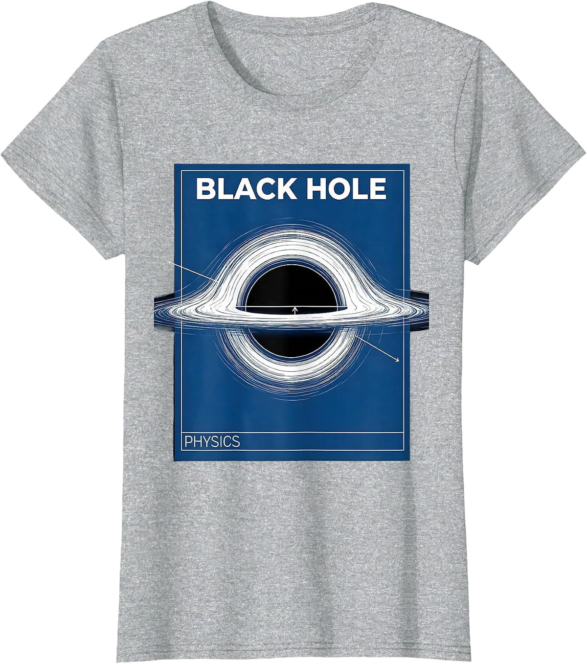 Black Hole Physics Technical Blueprint Astrophysics Diagram T-Shirt - Heather Grey