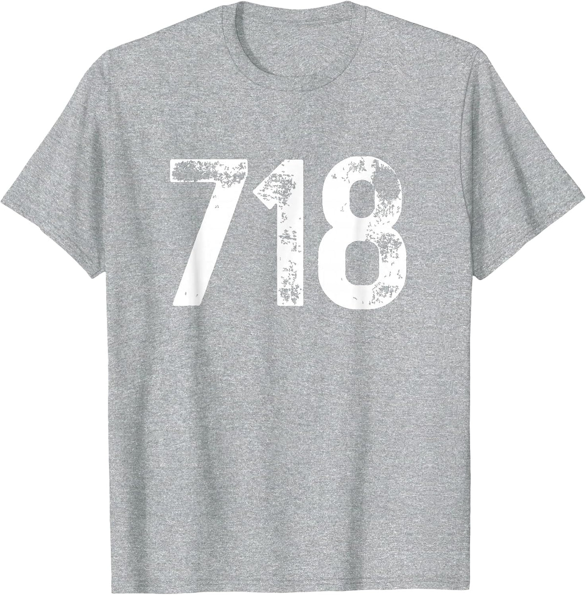 718 Area Code New York NY Mobile Phone Area Code 718 T-Shirt - Heather Grey