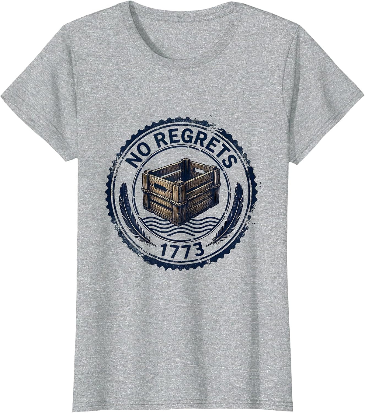 Women's No Regrets 1773 Rubber Stamp Funny History Teacher 4th T-Shirt - Heather Grey