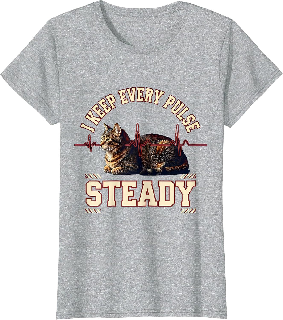 I Keep Every Pulse Steady Funny Vet Tech Veterinary Medicine T-Shirt - Heather Grey