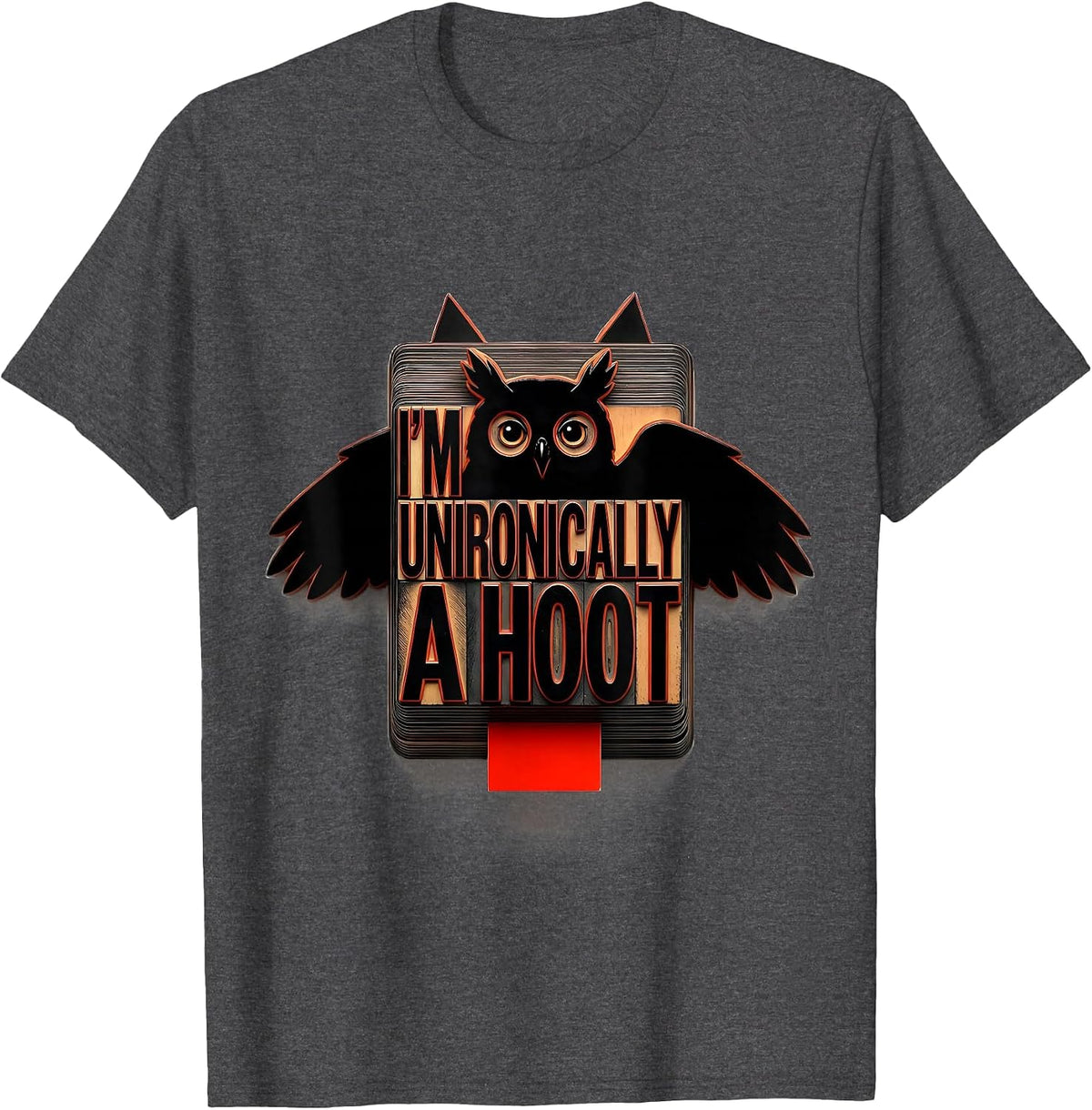 Men's I'm Unironically A Hoot Vintage Owl Bird Lover Humor T-Shirt - Dark Heather Grey
