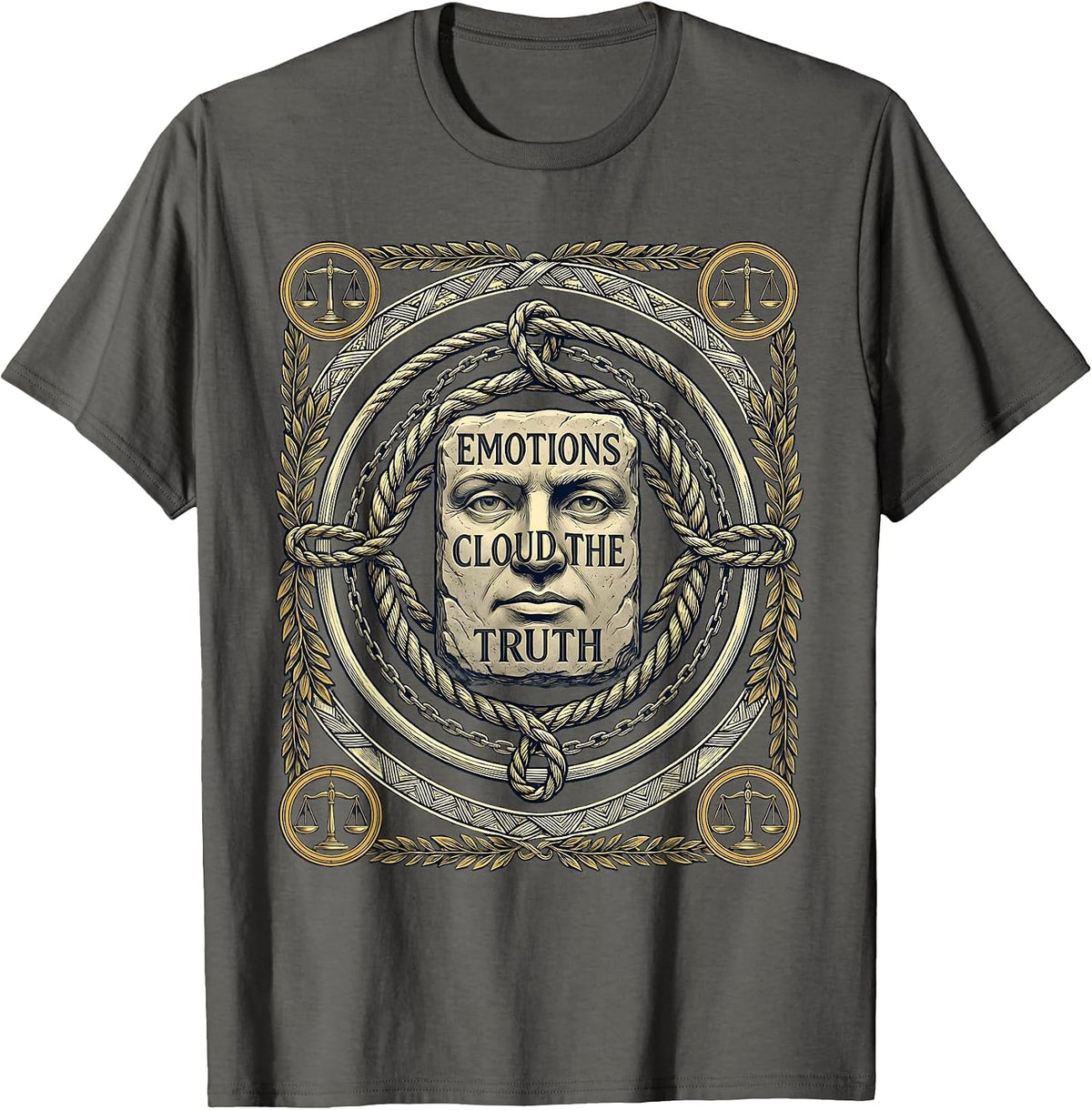 Emotions Cloud The Truth Mindset Design T-Shirt - Asphalt Grey