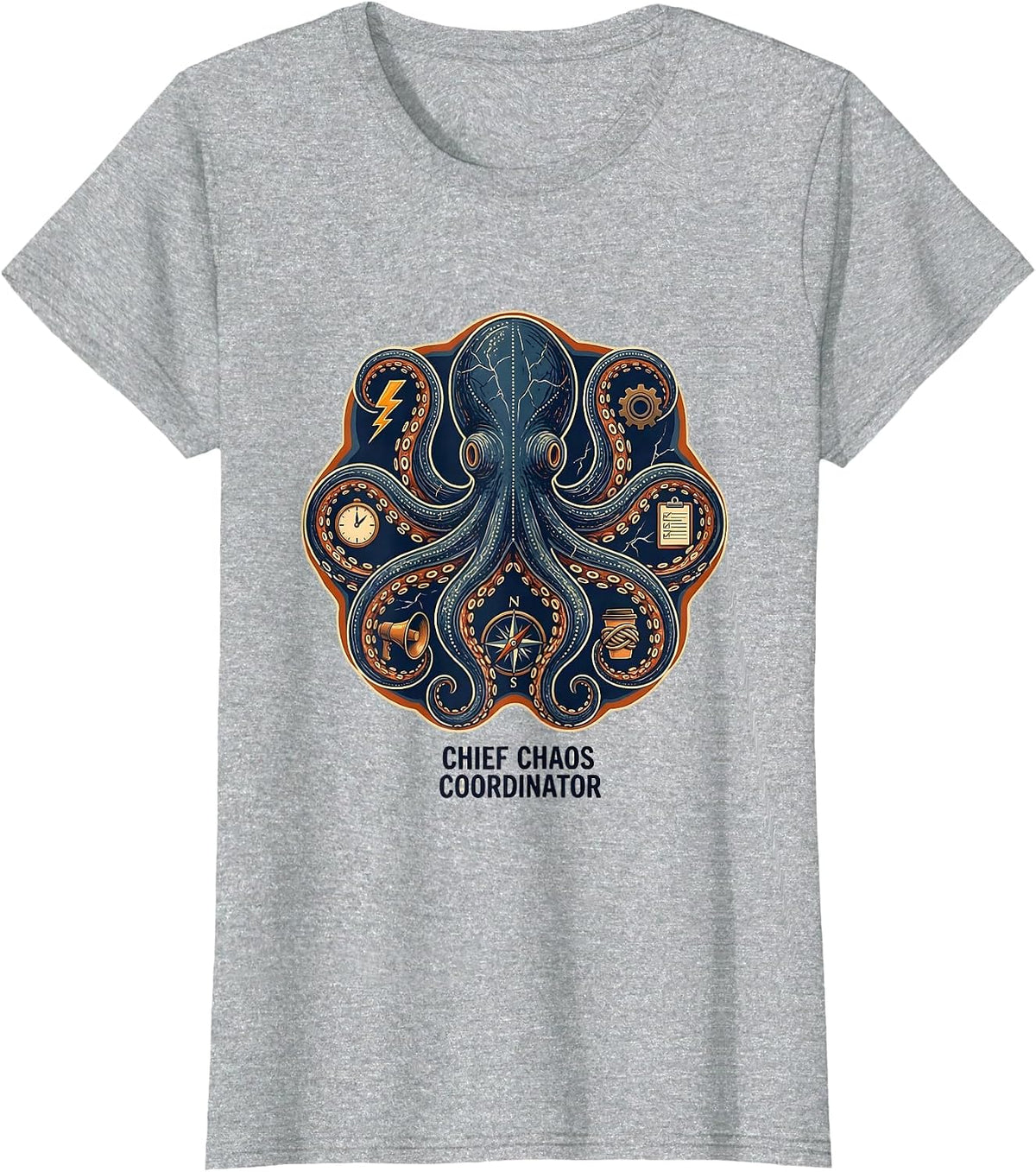 Chief Chaos Coordinator Funny Leadership Design T-Shirt - Heather Grey