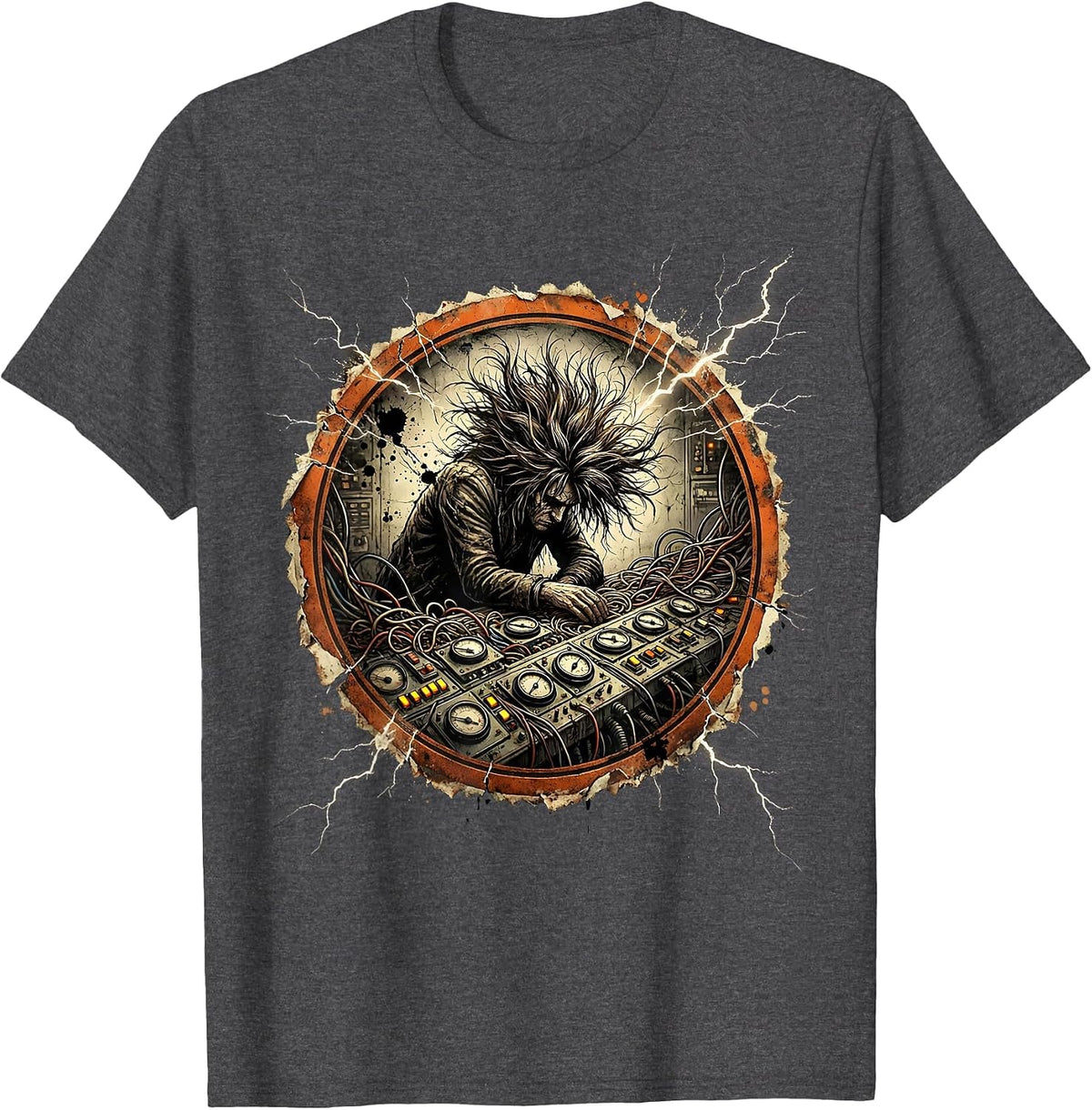 Chaos Coordinator Wild Hair Air Traffic Control T-Shirt - Dark Heather Grey