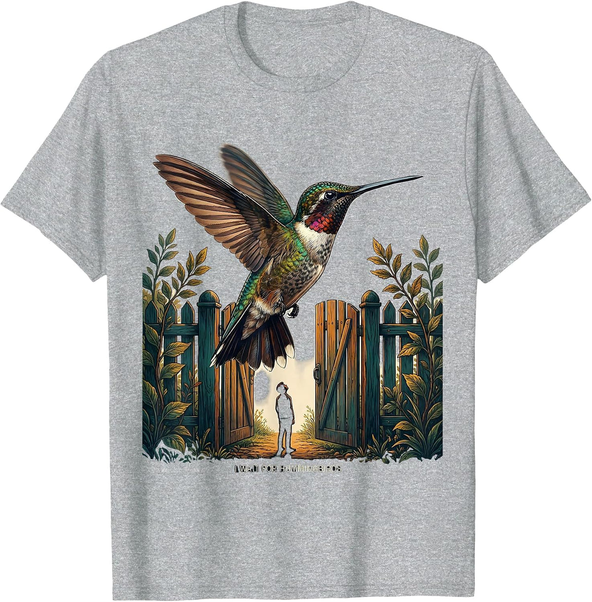 Men's I Wait For Hummingbirds Funny Bird Lover Bird Watcher Humor T-Shirt - Heather Grey
