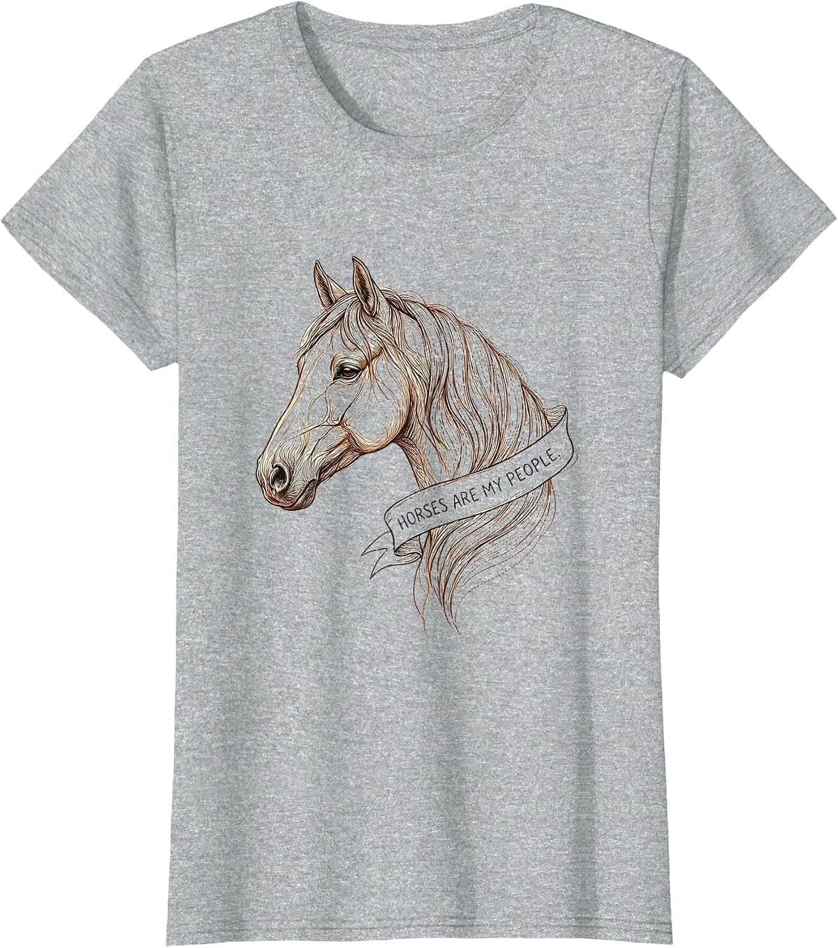 Horses Are My People Equestrian Design T-Shirt - Heather Grey