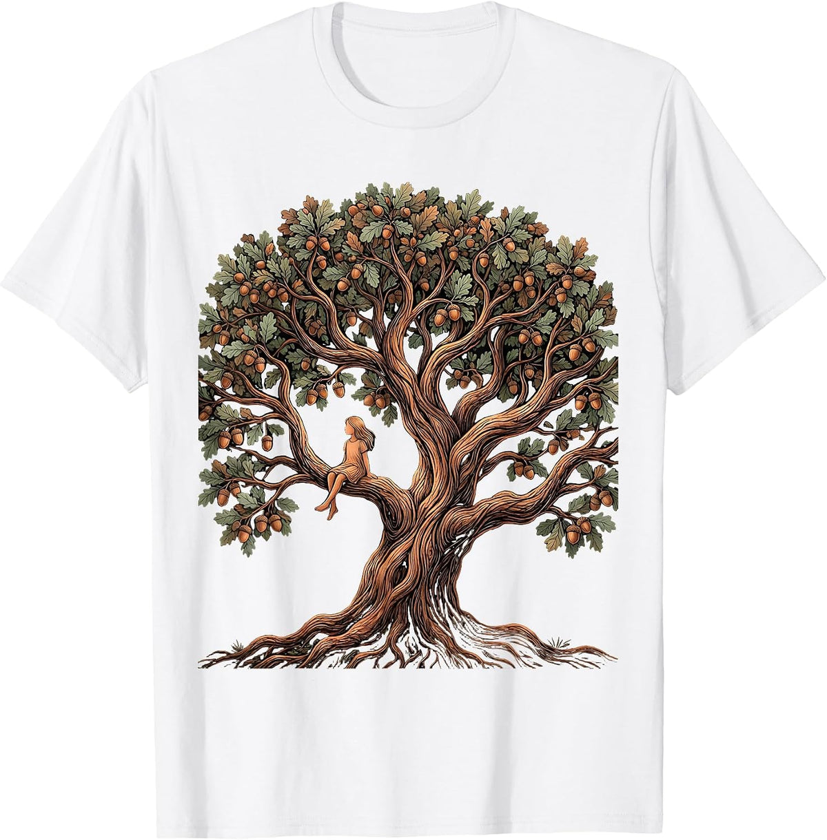 Favorite Daughter Oak Tree Climbing Girl Design T-Shirt - White
