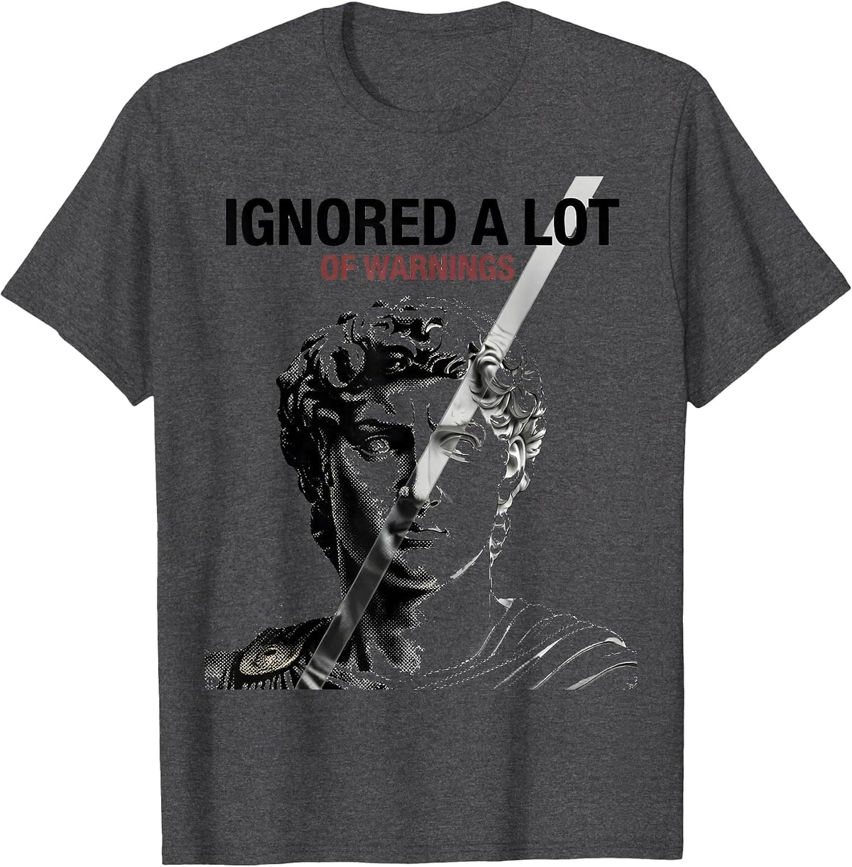 Men's Ignored A Lot Of Warnings Funny History Teacher Deadpan T-Shirt - Dark Heather Grey